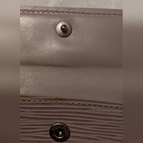 LOUIS VUITTON Epi Leather Elastic Loop Trifold Wallet with COA Taupe VGUC - Picture 8 of 13